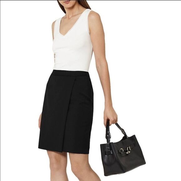 𝅺nwt J Crew black suiting wrap skirt sz 0 - Picture 2 of 6